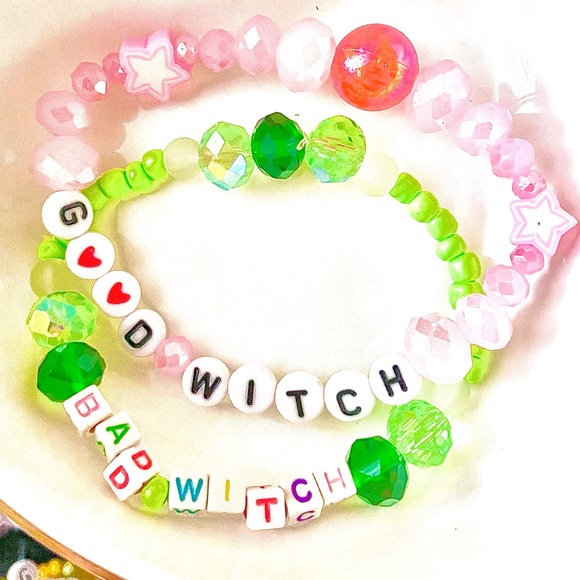 BUY1GET1FREE matching good bad witch Wicked Wizard of Oz friendship bracelet set - Picture 2 of 8